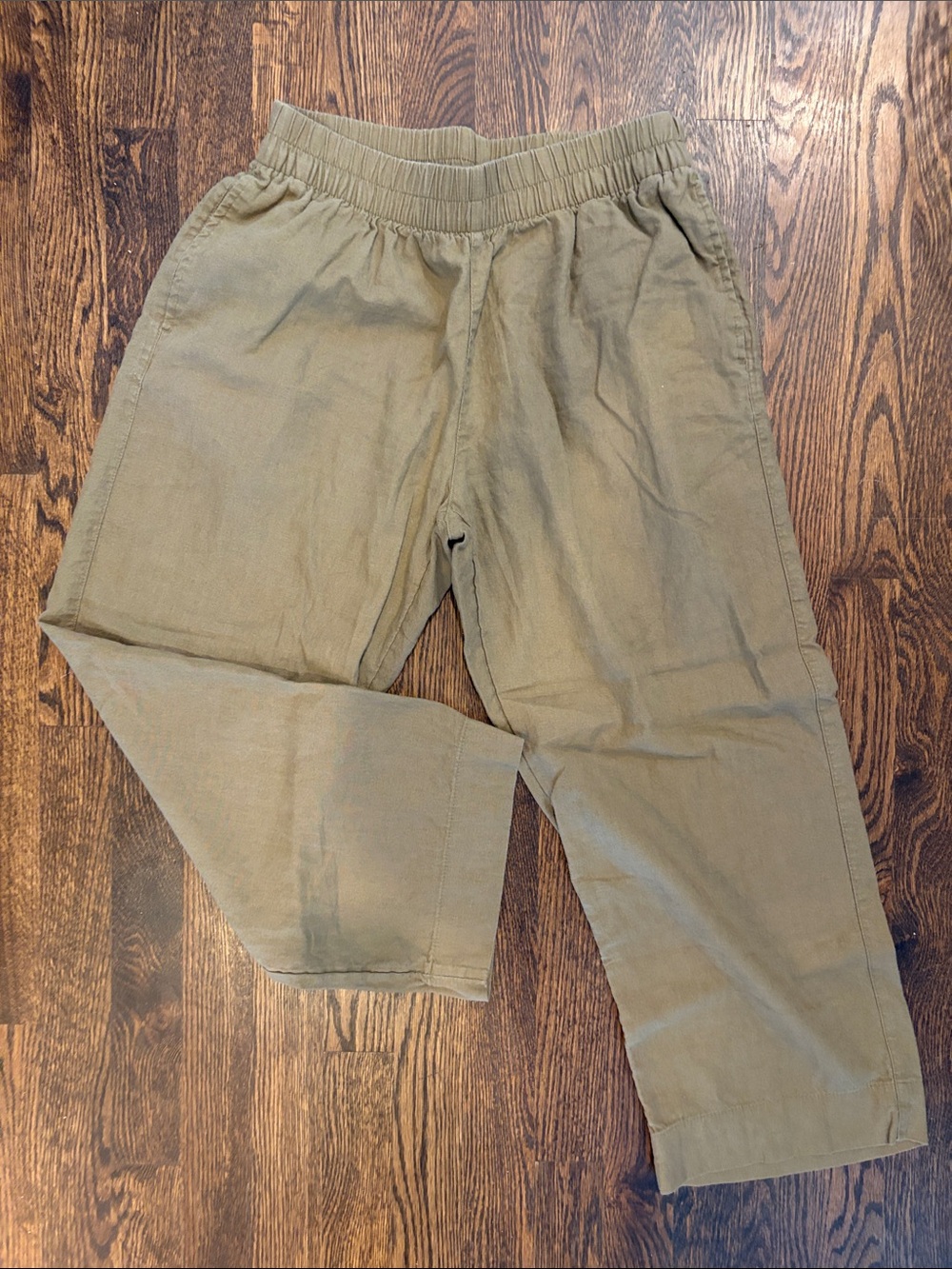Wide Leg Women’s Green Linen Pants